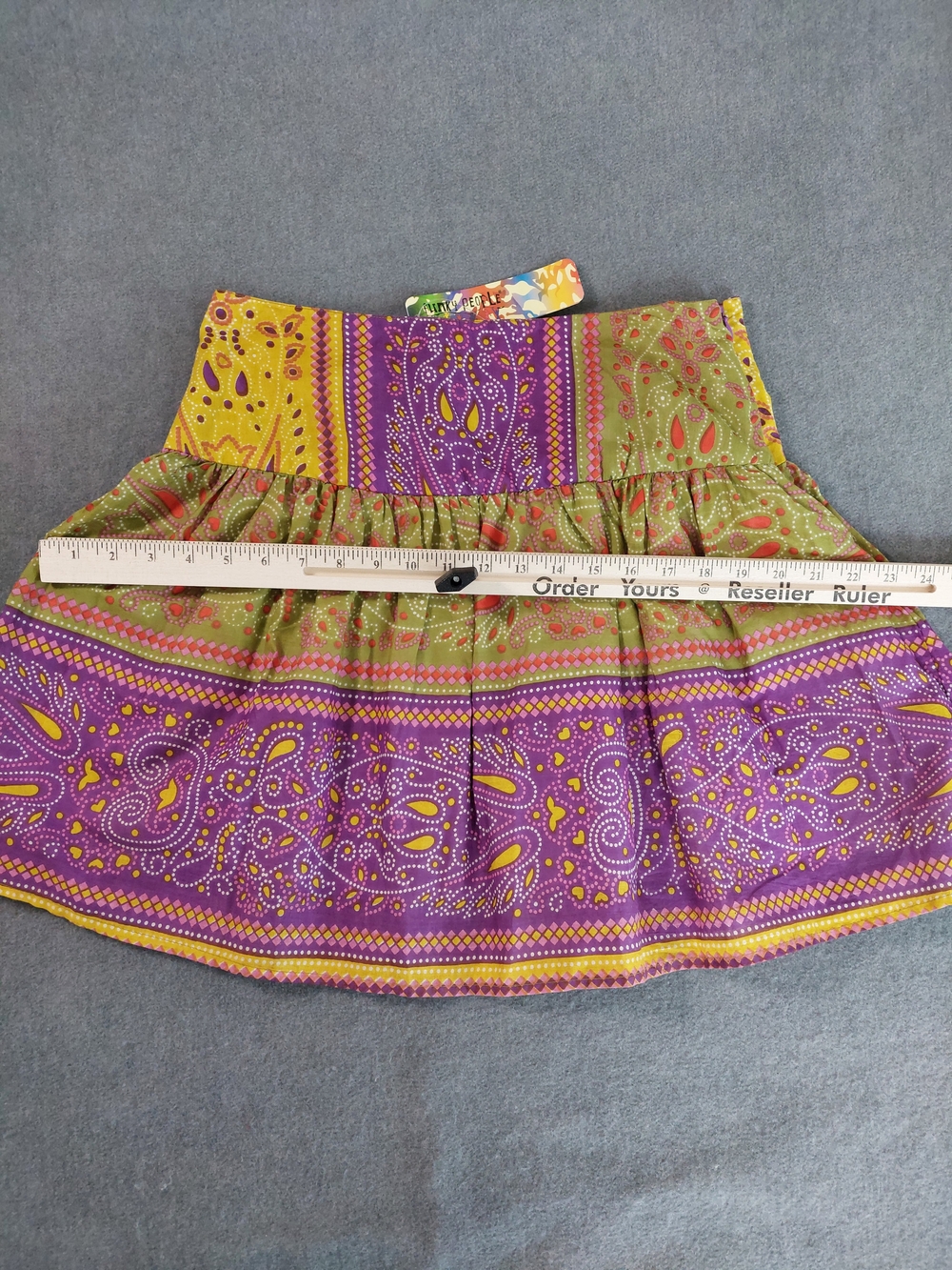 NWT Funky People Boho Paisley Cotton Mini Skirt Festival M - Picture 5 of 11